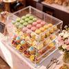 Bakery Display Case, 4-Tier Commercial Countertop Pastry Display Case, Clear Acrylic Bread Box for Kitchen, Party Cake Cabinet with Magnetic Rear Door