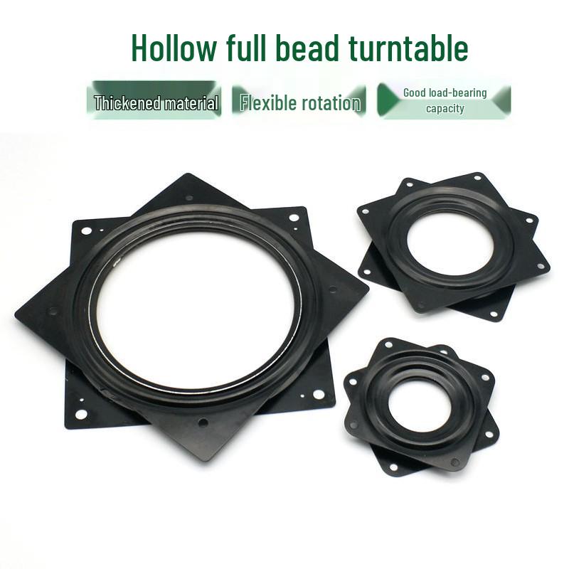 3-12 Inch Universal Black Iron Rotating Base with Full Ball Bearings for Furniture, TV Cabinets, and Bookshelves