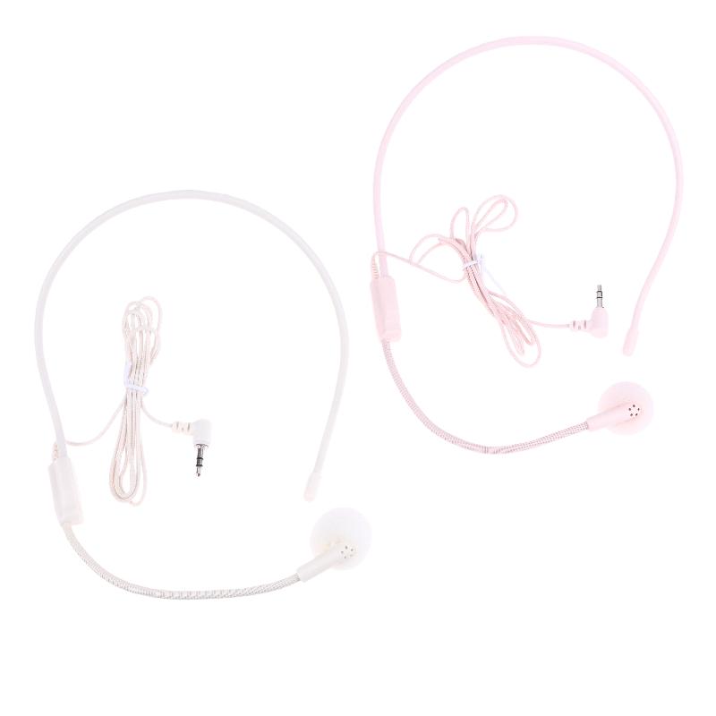 1 Stück Kabelgebunden 3,5-mm-Stecker Führung Vorlesung Rede Headset-Mikrofon Tragbares Kopfmontiertes Headset-Mikrofon für Unterricht Besprechung