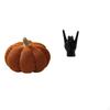 Halloween Pumpkin Pillow And Rock Hand Gesture Statue Creative Decorative Sofa Cushion