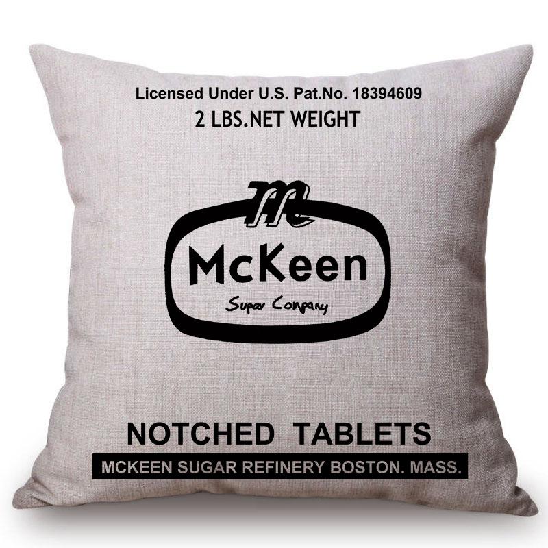 

Nordic European Black Letter Print Flour Bag Home Decor Cotton Linen Pillow Cover Case Kitchen Grocery Bags Sofa Cushion Cover 45x45cm 18x18in