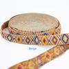 25mm Wide Colorful Ethnic Jacquard Elastic Band for Clothing, Shoes, and Hats