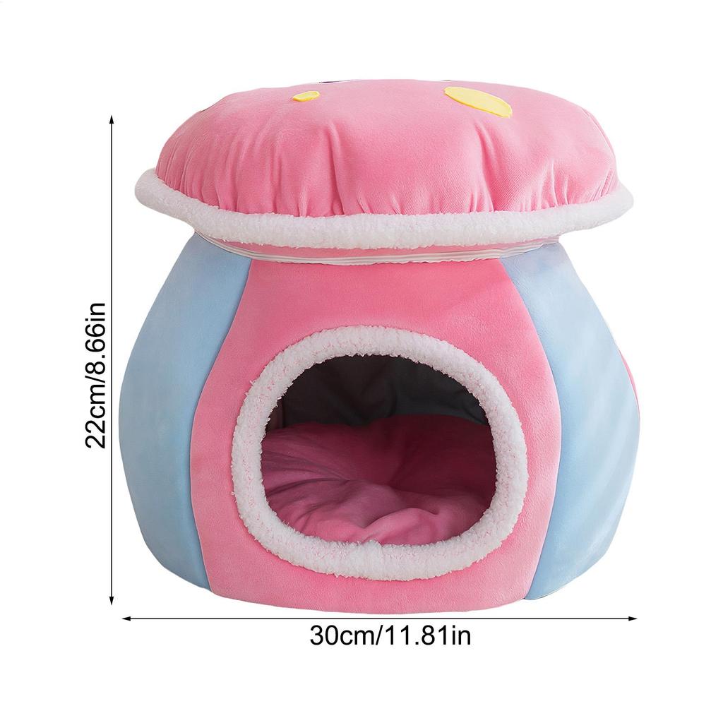 Covered Cat Bed Semi-Enclosed Warm Sleeping Kennel Indoor Cat House For Puppy Animal Indoor Living Room Bedroom Balcony