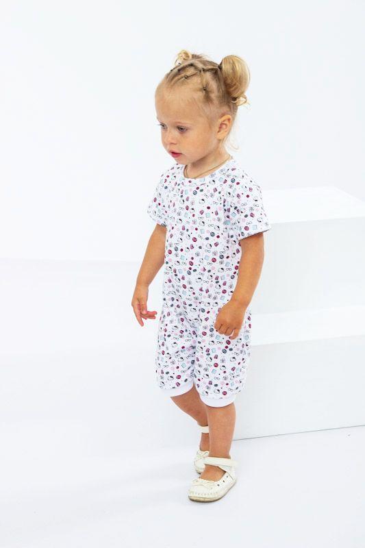 

Літній ромпер для дівчинки – Легкий та дихаючий для активних ігор, Літо, 5057-016-5 HC 56 білий