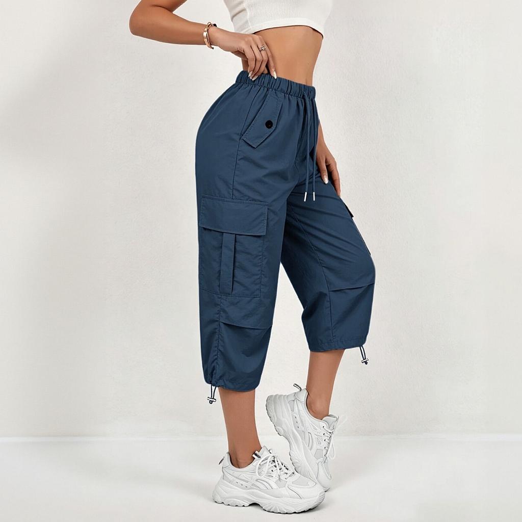 Pantalones Capri Cargo para Mujer Secado Rápido Múltiples Bolsillos Deportes al Aire Libre Running Senderismo Casual Ropa de Trabajo Pantalones