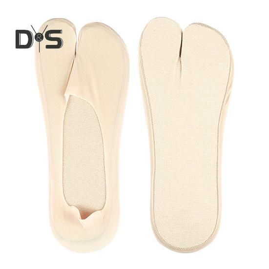 Breathable Toe Socks 2-Toe Invisible Liner Socks with Anti-Slip Silicone Ultra-Thin Moisture-Wicking Socks for Loafers Sneakers