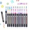 24 Colors Festive Metallic Outline Markers - Bold, Vibrant for Crafts, Plastic & More - Dual-Line