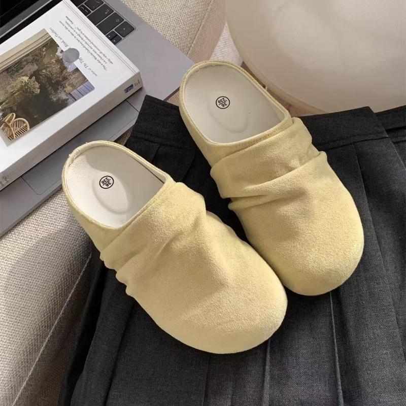 

High-heeled Shoes with A Headband, Half-toe Slippers, Women s New Style One-piece Flip-flops 35 жёлтый