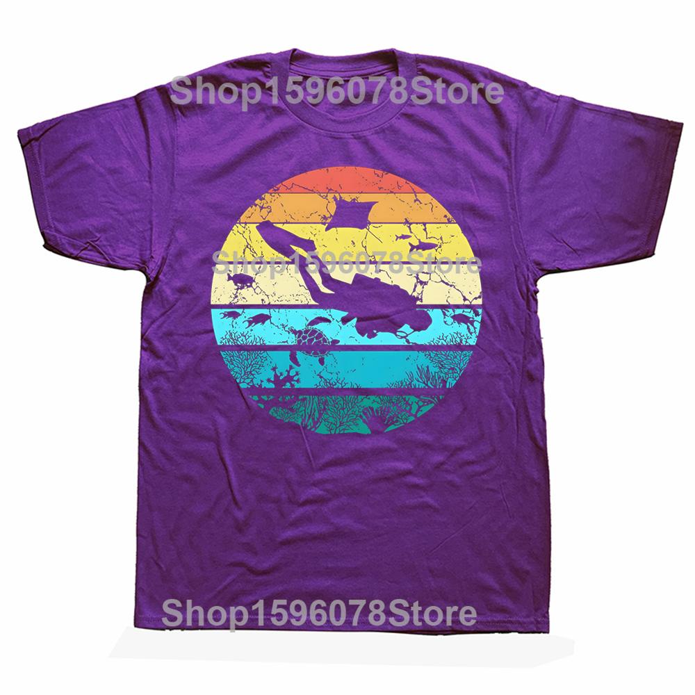 

Vintage Retro Scuba Diving Graphic T Shirts Men Women Pure Cotton Humor Streetwear Tee Shirt Short Sleeve Unisex Loose Clothing 4XL