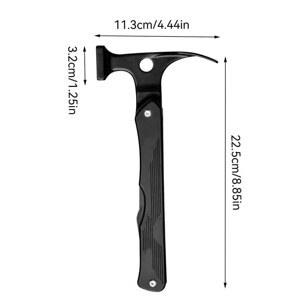 Camping Hammer For Tent Stakes Heavy-Duty Camping Multi Tool Metal Multi Tool Hammer Portable Tent Stake Puller Camping