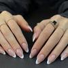 White French Wearing Nails Almond False Nails Simple Nail Art Tips