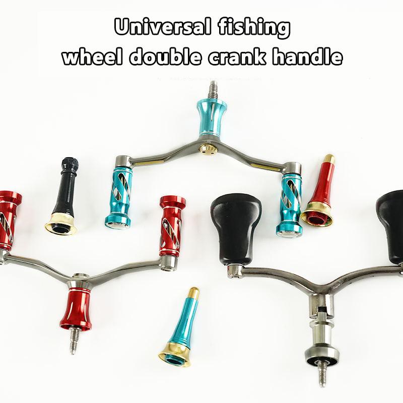 Fishing Wheel Grip Spinning Wheels Fish Wheel Double Shake Handle Cnc Metal Rocker Arm Fit Outdooring Fishing Accessories