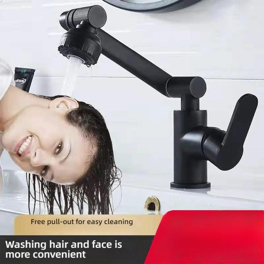 Dual Mode Universal Rotating Faucet Robotic Arm Wash Basin Kitchen Bathroom Hot and Cold Household Basin Wash Basin Sink