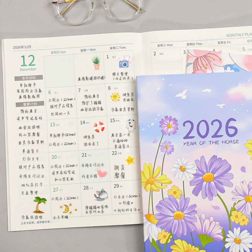 Learning Plan Planner Notebook A4 A5 Agenda Planner Portable 2026 Schedules Notebook  Office