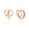 14K Gold Earrings One-Touch Ring Butterfly Heart