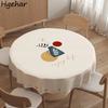 Circular Tablecloth Waterproof Oil-proof Coffee Table Cover Dust-proof Dining Decor Dirty Resistant Household Cartoon Tafelkleed
