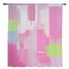 Pink Abstract Modernist Oil Painting Style Sheer Curtains for Living Room Decor Window Curtains Kitchen Tulle Voile Curtains