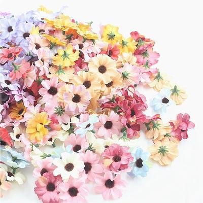 10/20/50PCs Artificial Flowers 3.5cm Silk Fake Flowers Heads for Home Room Dceor Wedding Marriage Decoration DIY Gifts Accessory