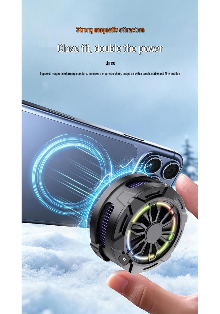 GL18 Phone Cooler with AI Temperature Control, Magnetic Back Clip, Digital Display, and Adjustable Settings