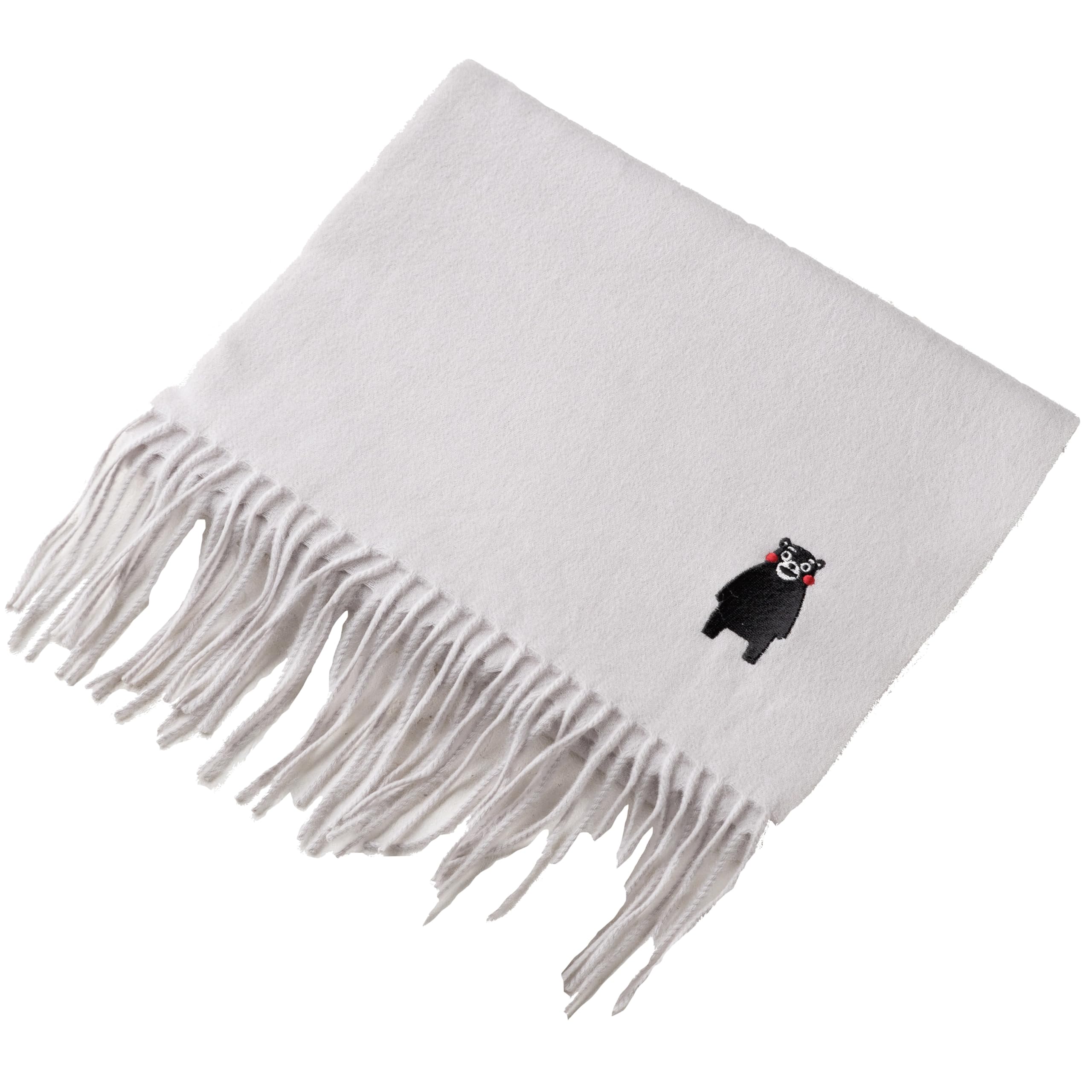 

ЗЕРНОВЫЕ Кумамон Кашемир Подарок на День рождения 100% Шарф, Подарок, (Светло-серый)