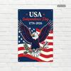 American Independence Day 1776 2026 Vintage Bald Eagle US Flag Tin Sign Retro Wall Art 20x30 Inch Home Bar Decor