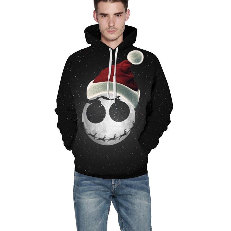 Women Hoodies Men Sweatshirt Snow Man Print Christmas Gift Casual Pullover Top