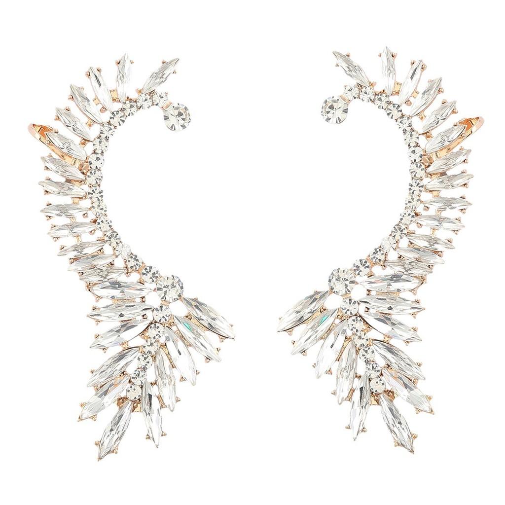 Geometric Alloy Earrings With Rhinestone Accents For Women Spring