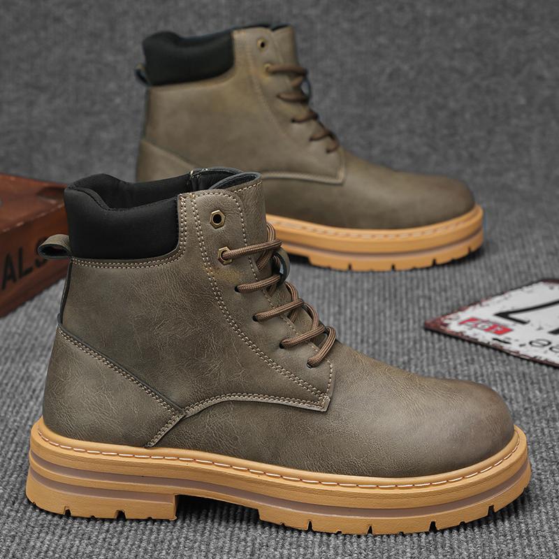 Fashion Shoes Men Male Sneakers Ankle Boots Loafers Soft and Comfortable Apring and Autumn Wear-resistant Non-Slip Fashion Outdoor Boots