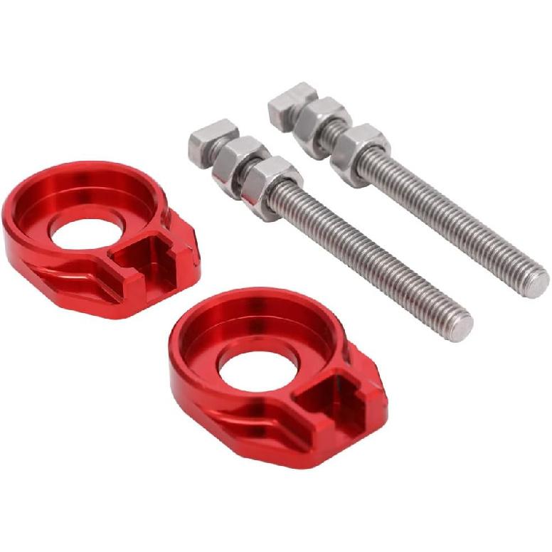 JFG RACING Motorrad 2 Stück 12mm Kettenspanner CNC Universal für CRF50F CRF100F CRF110F XR50R XR100 CRF XR KLX TTR 50-125ccm Dirt Pit Bike