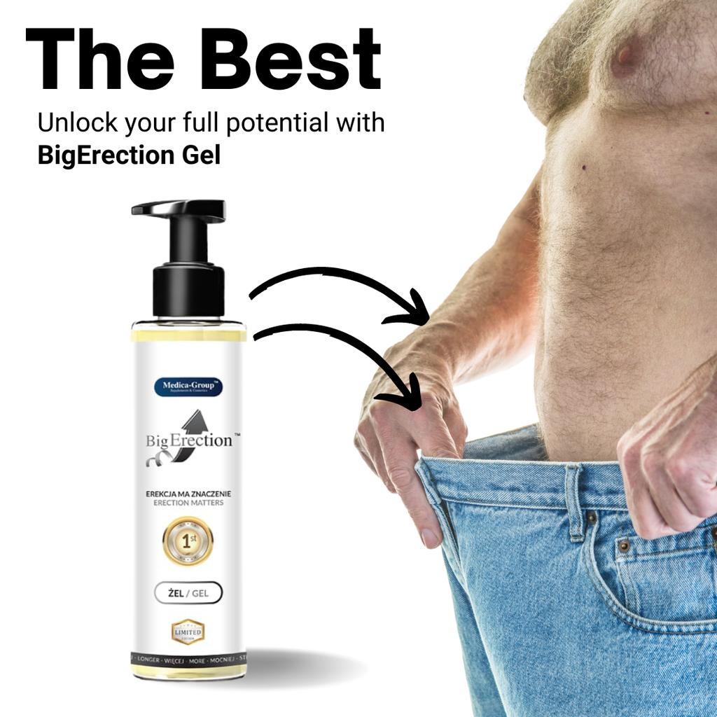 Gel BigErection – Pour des érections fortes et durables | 150 ml | Améliorer les performances sexuelles | Groupe Médica 
