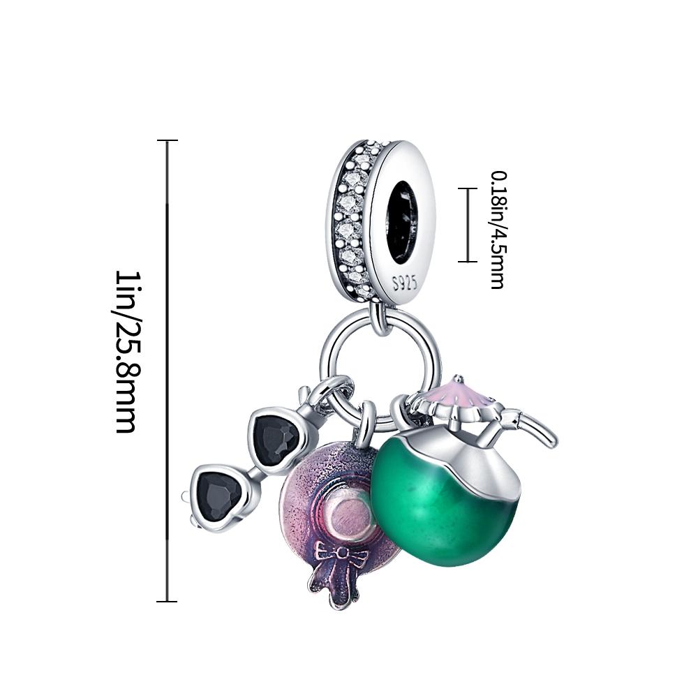 Charm Bead Components Authentic Original Copper Metal Plated Coconut Sunglasses Pendant Bead Component Bead Components Compatible With Bracelet High