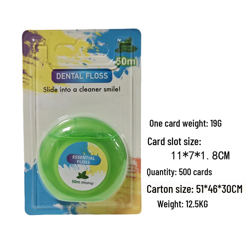 Extra Soft Mint Micro-Waxed Nylon Dental Floss, 50M - Disposable Interdental Cleaner