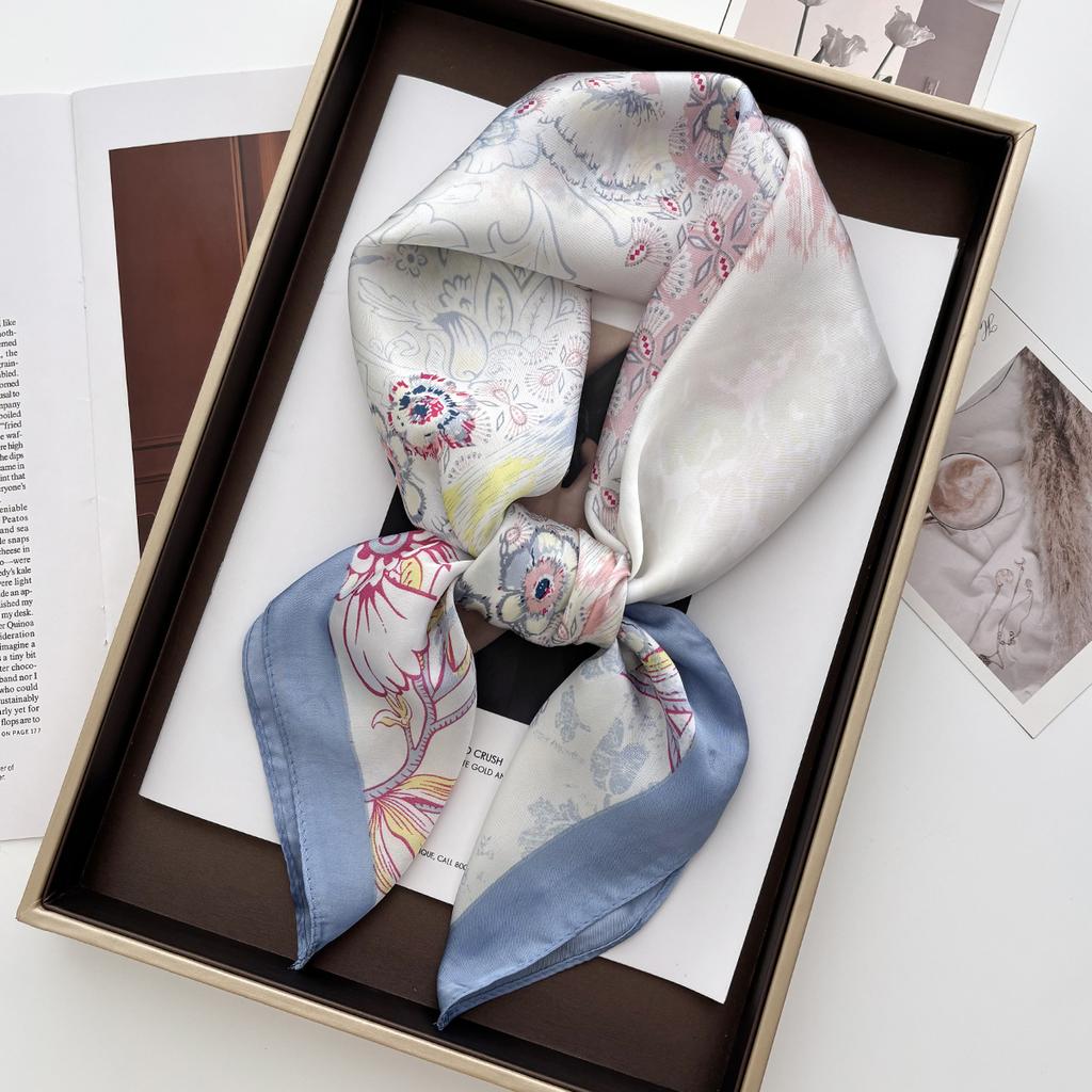 1Pc 70*70Cm Square Scarf Women Luxury Bandana Head Fashion Lady Hair Shawl Wrap Spring Summer Female Neckerchief Hijab