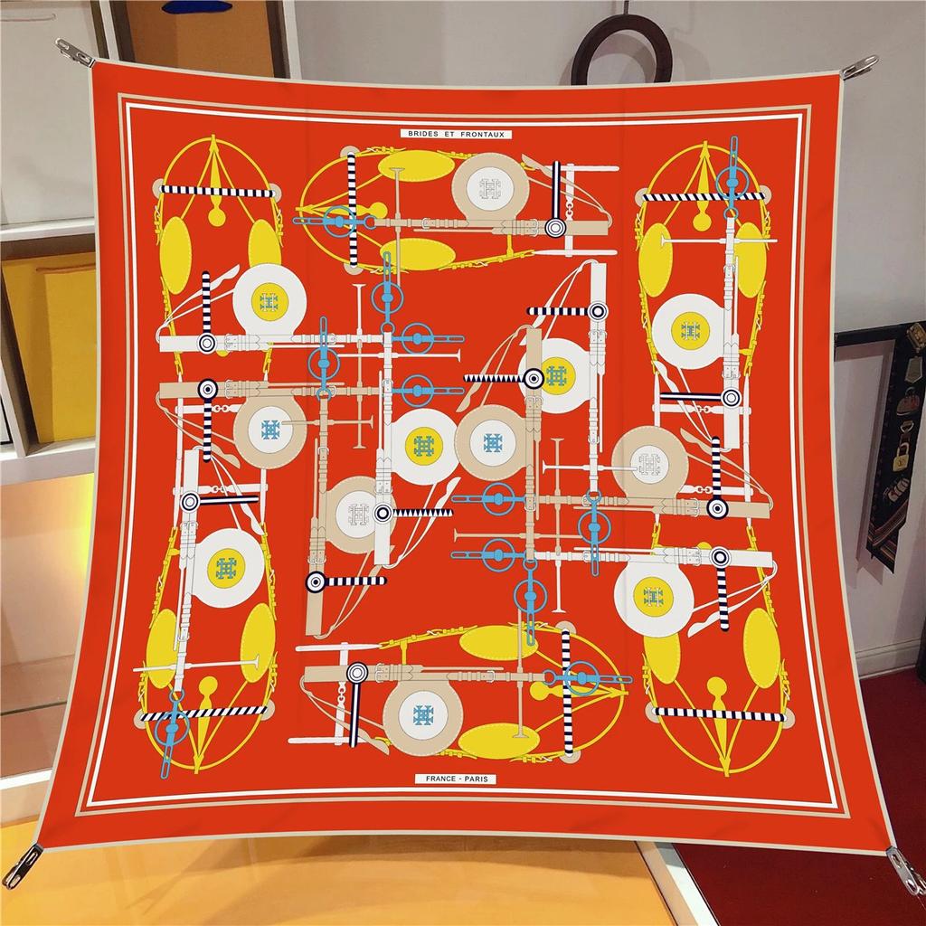 Design Luxury Twill Silk Women Scarf Sunscreen Foulard Shawl Hijab Female Hair Hijab Wraps Neckerchief Bandanda Echarpe