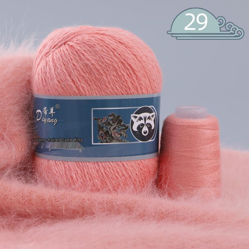 Mink Cashmere Yarn Balls, Medium Thickness, Long Hair, for Hand and Machine Knitting - DIY Yarn