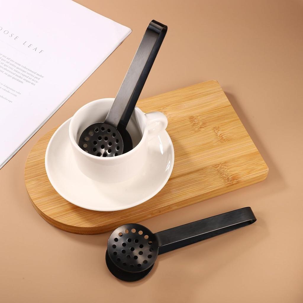 2pcs Tea Bag Squeezer Tongs, Stainless Steel Tea Bag Dispenser Gripper Picker Accessories Premium Teabag Filter Spoon Strainers Clip for Tea Drinkers