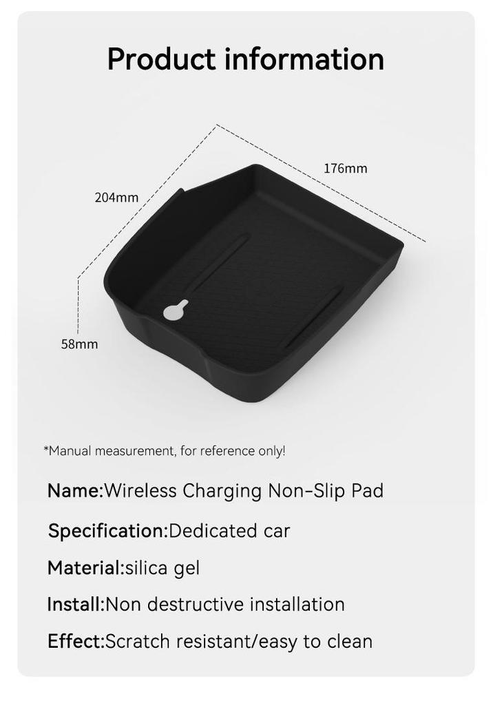 Wireless Charging Silicone Pad: Compatible with 25 Prelude Models, Dustproof Car Central Control Storage