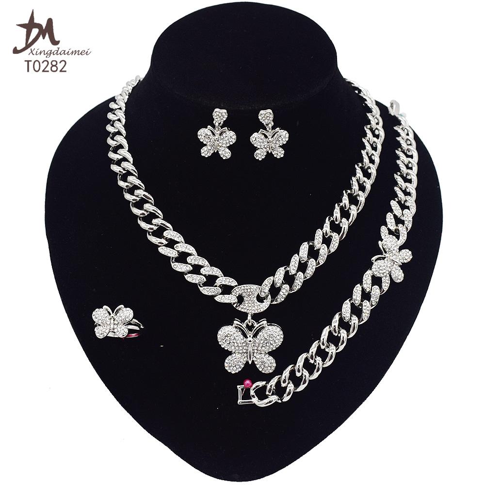 T0245 High Quality 14K Gold Plating Jewelry Women Jewelry Set 14k Gold Plating Diamond XOXO Jewelry Set