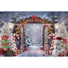 Cenário de Natal Wonderland Floresta Árvore de Natal Neve Flocos de Neve Fundo para Fotografia Estúdio Fotográfico Banner Zona de Fotos