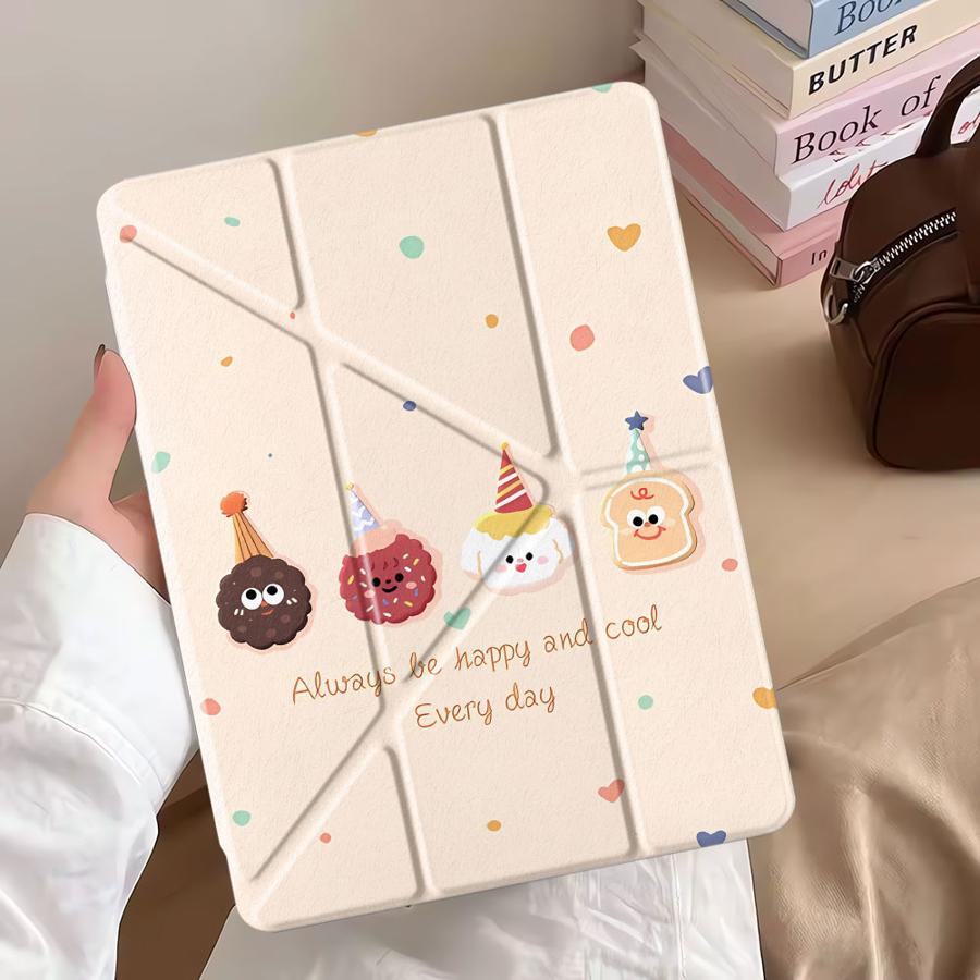 Holder Cover Tablet Case For iPad Pro 11th 10th 9th 8th 7th 12.9inch Pro 2025 Mini 6 7 Air 4 5 M3 M2 1 2 M4 11inch Four Cartoon