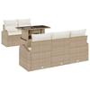 Garden Sofa Set with Cushions 6 Pcs Beige Poly Rattan