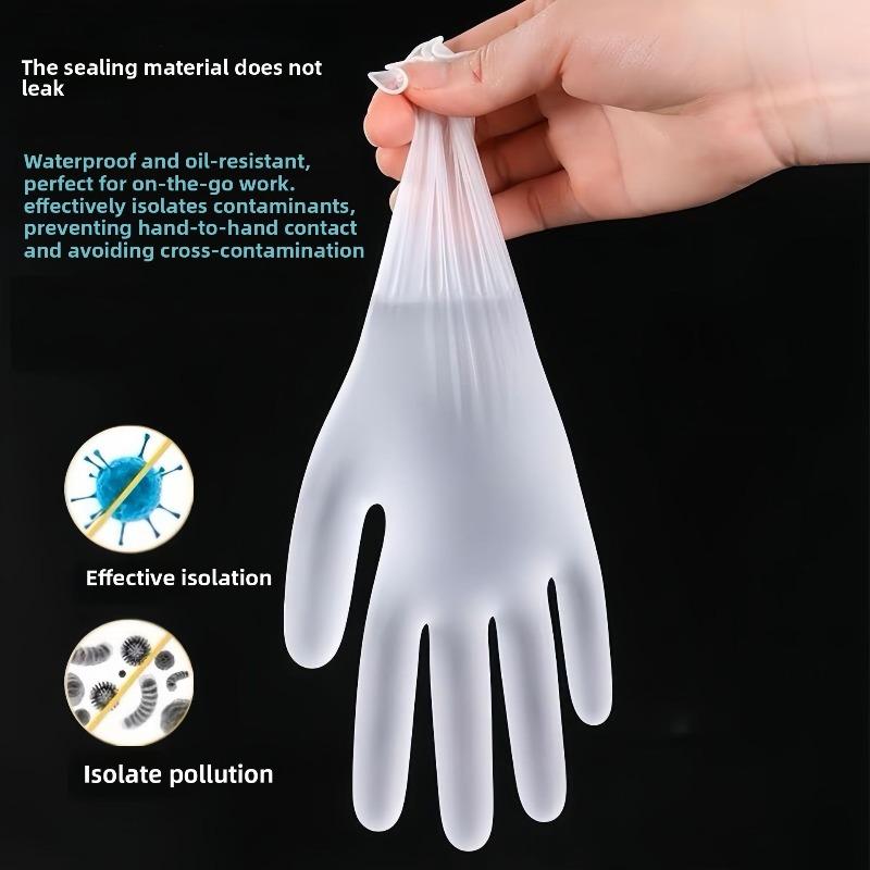 Kitchen Disposable Gloves, Food-grade Gloves, 100 Pairs In A Pack, Transparent and Thick, for Catering, Individual Packaging.