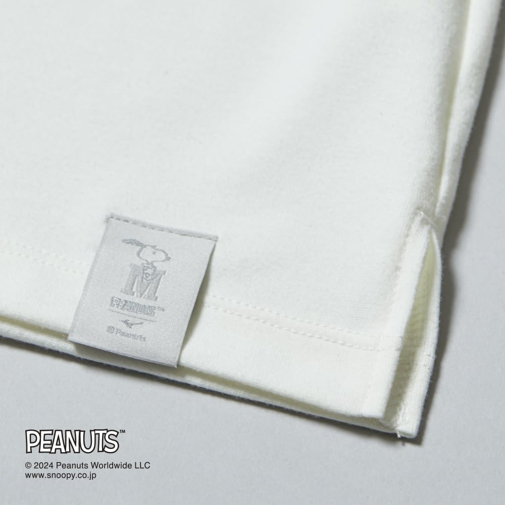 PEANUTS Recycled Polyester Marshmallow White [Mizuno] T-Shirt, Parent-Child Coordination, Snoopy, (B2MABY05)