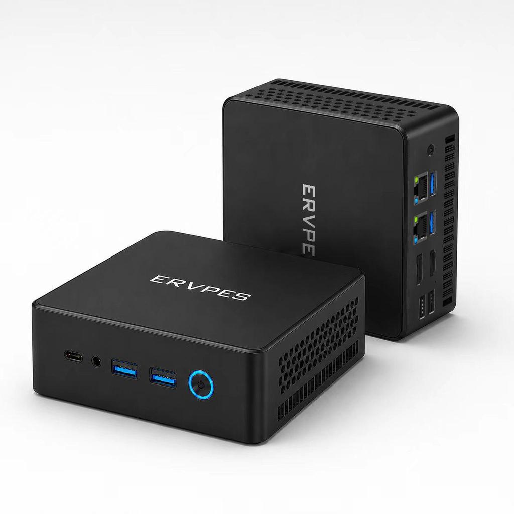 ERVPES E1 Pro Mini PC Intel Celeron N4505 8GB DDR4 256GB SSD Triple Display Dual LAN Silent Mini Desktop Computer