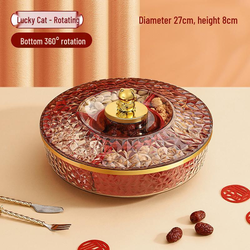 2025 New Year Chinese Style Snack Plate: Multi-layer Fruit, Candy & Nut Display for Coffee Table & Living Room.