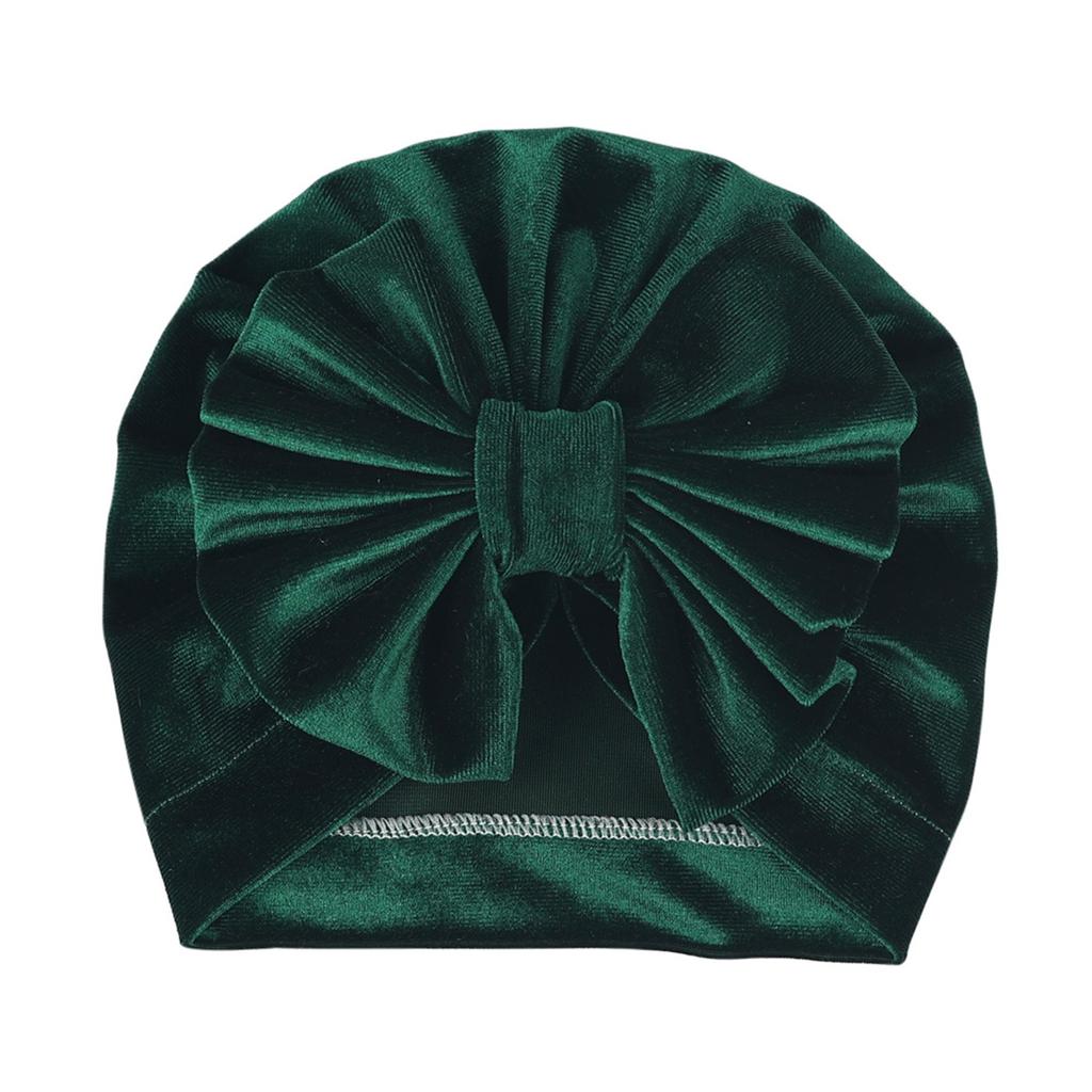 Nyfødt Fløyelshatter, Ensfarvet Sløyfe Varm Myk Høst Vinterlue for Babygutter og -jenter