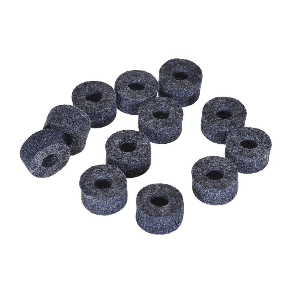12pcs Cymbal Felts Hi Hat Clutch Felt Drum Set Cymbal Stand Felt Washer Small Size Gray