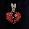Street Hip-hop Style, Broken Personality, Cracked Heart Pendant, Hanging Chain, HIPHOP15mm Watch Buckle, Cuban Necklace