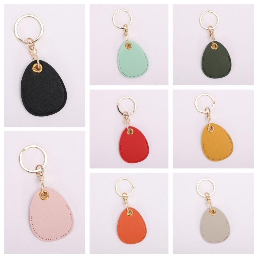 Rostfreier Leder-Schlüsselanhänger Einfarbig Ausweishalter Universeller Schlüsselanhänger Hängezubehör