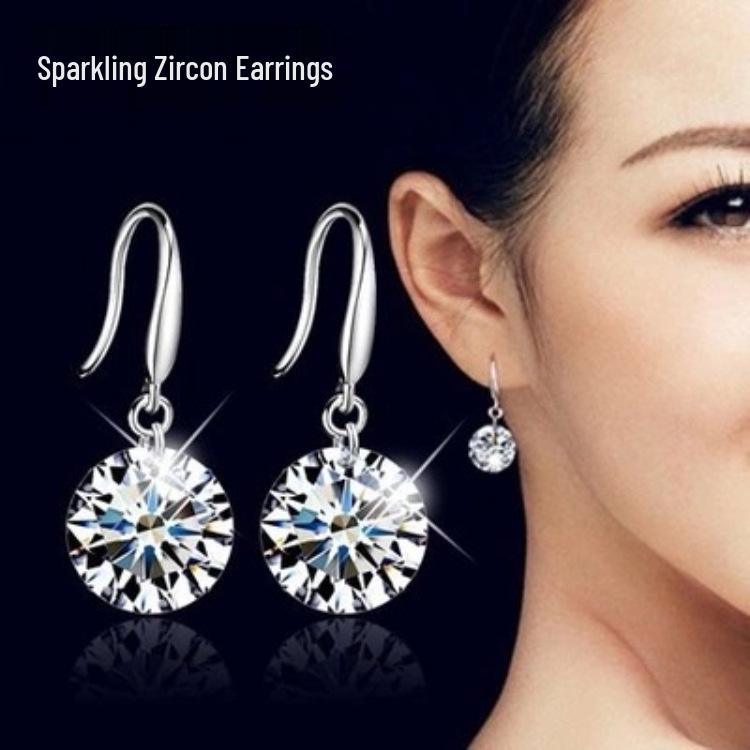 Yadlai Korean Crystal Inlaid Gemstone Earrings